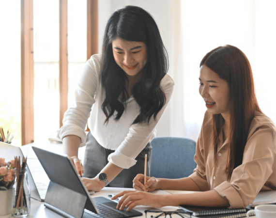 new manager leading former peers in a professional workplace